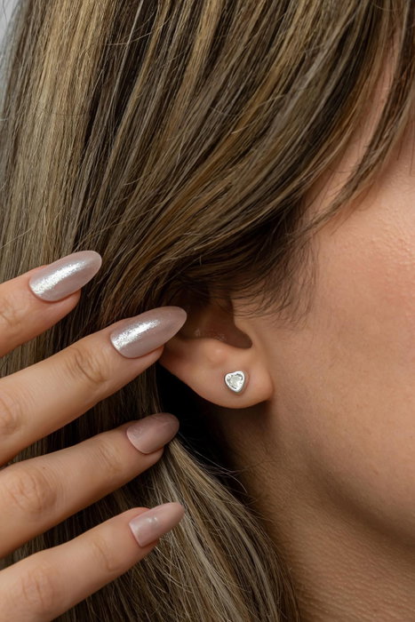 Heliophilia Silver Pendientes de Plata de Ley 925 con Circón